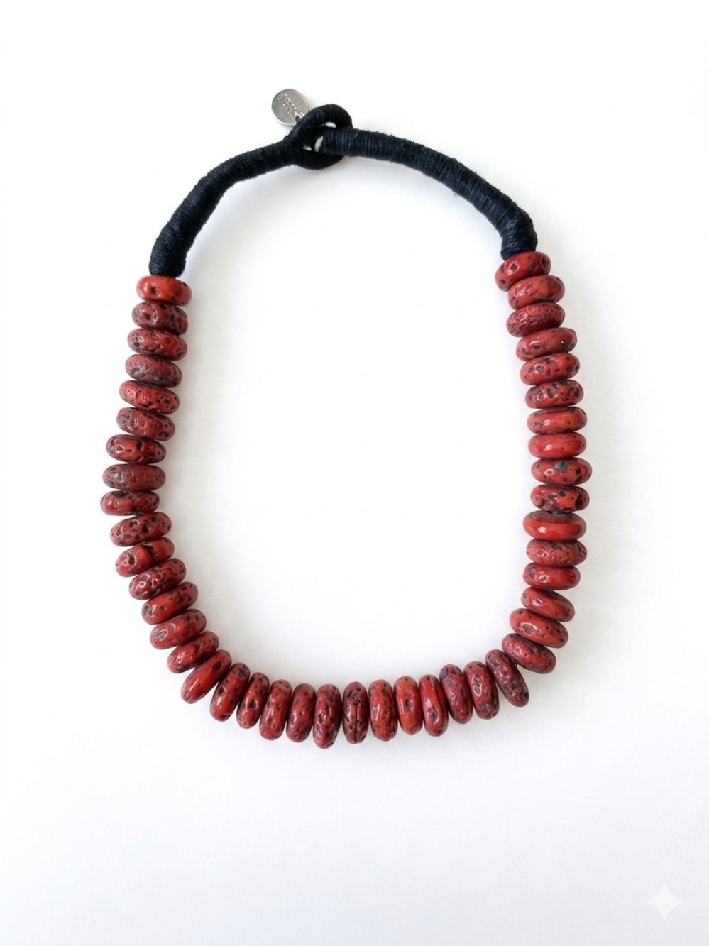 Red & Black Coral-like Beaded Necklace